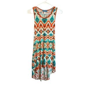 5 for $25🔥Girls Medium Brat Star Asymmetrical Boho Print Summer Dress